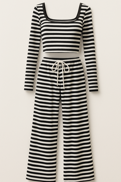 CozyStripe Lounge Set